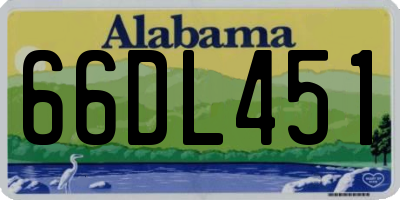 AL license plate 66DL451