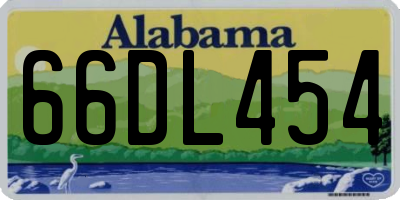AL license plate 66DL454