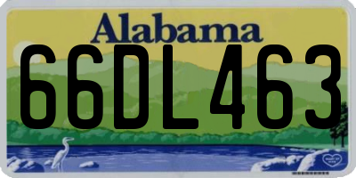 AL license plate 66DL463