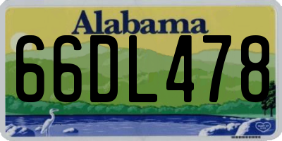 AL license plate 66DL478