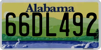 AL license plate 66DL492