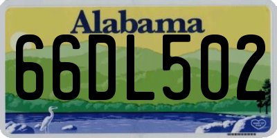 AL license plate 66DL502