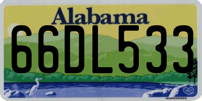 AL license plate 66DL533