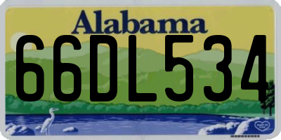 AL license plate 66DL534