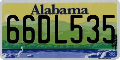 AL license plate 66DL535