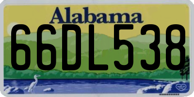 AL license plate 66DL538