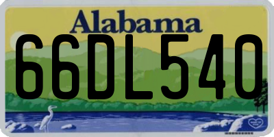 AL license plate 66DL540