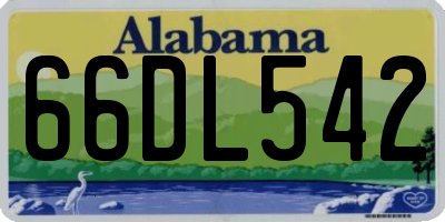 AL license plate 66DL542