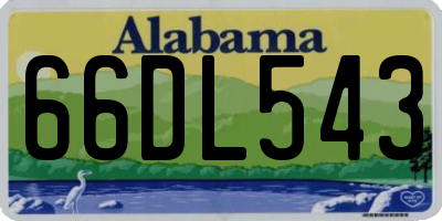 AL license plate 66DL543