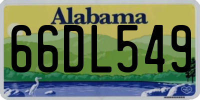AL license plate 66DL549