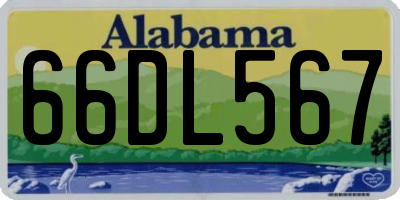 AL license plate 66DL567