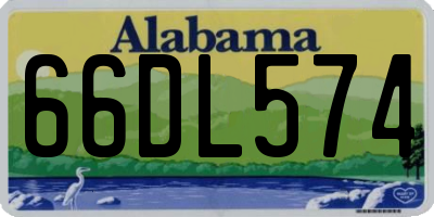 AL license plate 66DL574