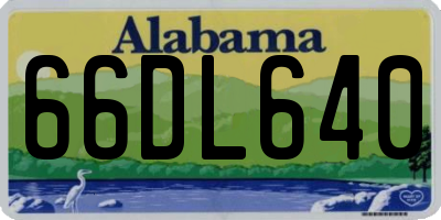 AL license plate 66DL640