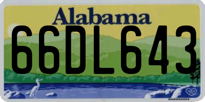 AL license plate 66DL643