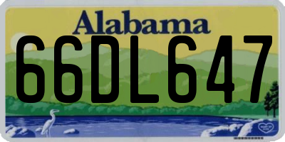 AL license plate 66DL647