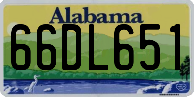 AL license plate 66DL651