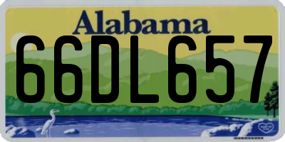 AL license plate 66DL657