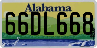 AL license plate 66DL668