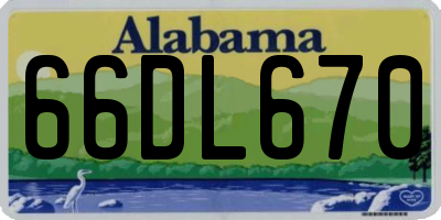 AL license plate 66DL670