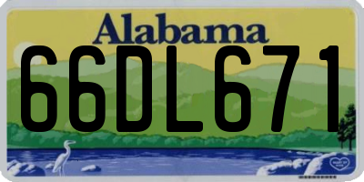 AL license plate 66DL671