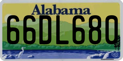 AL license plate 66DL680