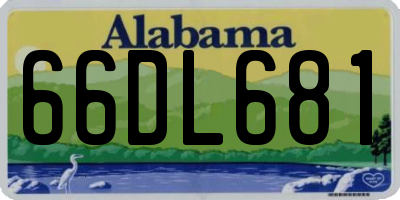 AL license plate 66DL681