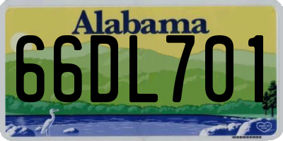 AL license plate 66DL701