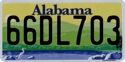 AL license plate 66DL703
