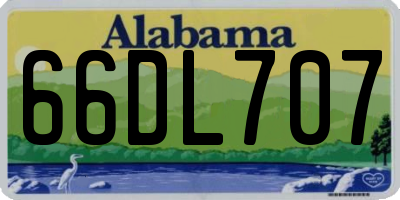 AL license plate 66DL707