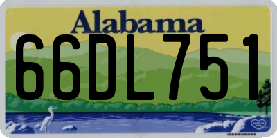 AL license plate 66DL751