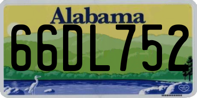 AL license plate 66DL752