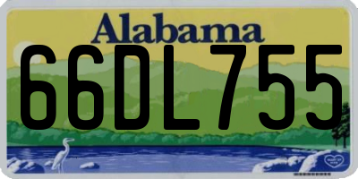 AL license plate 66DL755