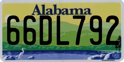 AL license plate 66DL792