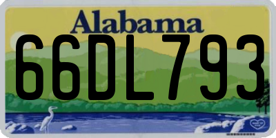 AL license plate 66DL793