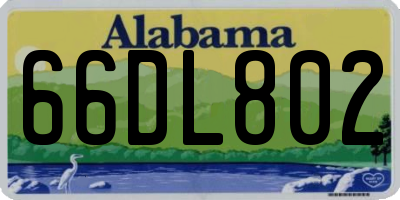 AL license plate 66DL802