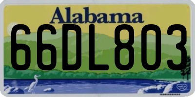 AL license plate 66DL803