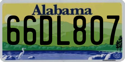 AL license plate 66DL807