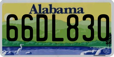 AL license plate 66DL830