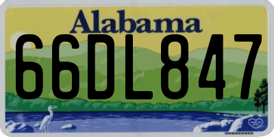 AL license plate 66DL847