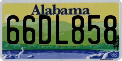 AL license plate 66DL858