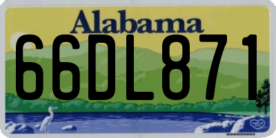 AL license plate 66DL871