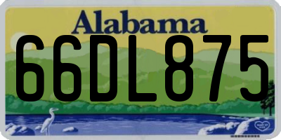 AL license plate 66DL875