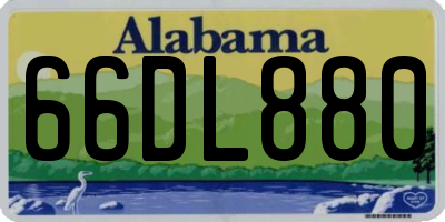 AL license plate 66DL880