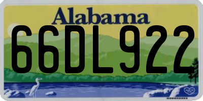 AL license plate 66DL922