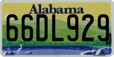 AL license plate 66DL929