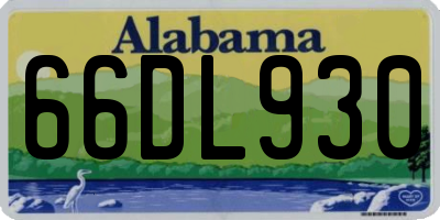 AL license plate 66DL930