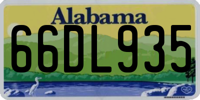AL license plate 66DL935