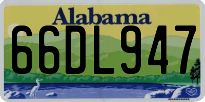 AL license plate 66DL947