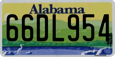 AL license plate 66DL954