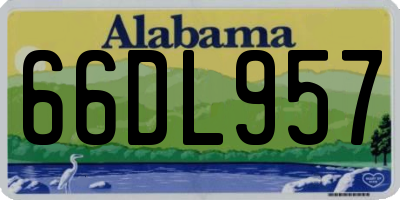 AL license plate 66DL957